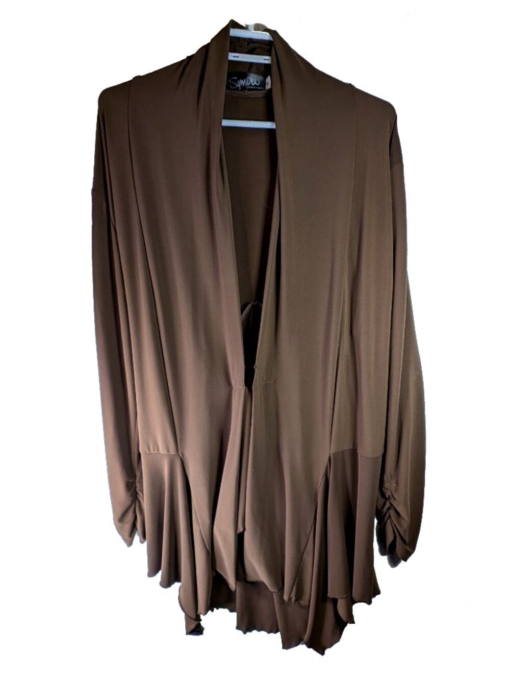 Sympli mid Brown Drape Jacket Size 14